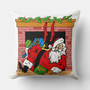 Cojín Decorativo Santa Cláusula en la chimenea