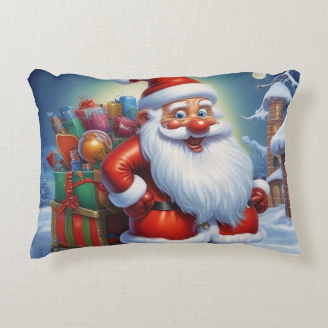 Cojín Decorativo Santa Cláusula Feliz Navidad Feliz Año Nuevo (Anverso)