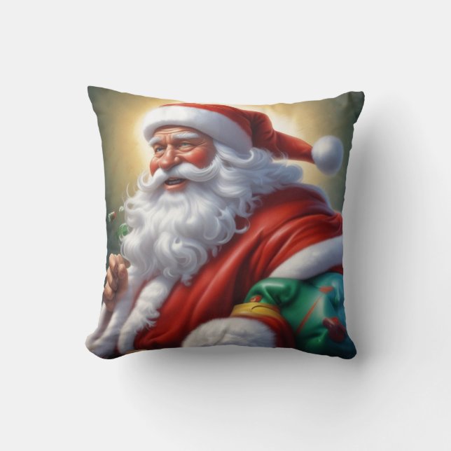 Cojín Decorativo Santa Cláusula Feliz Navidad Feliz Año Nuevo (Anverso)