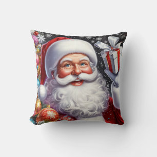Cojín Decorativo Santa con regalo y adornos