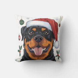Cojín decorativo Santa Dog Rottweiler navidades