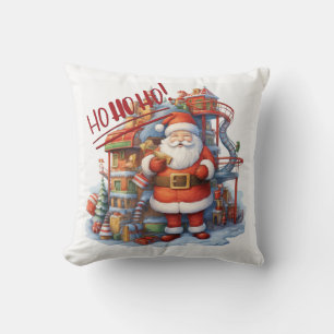 Cojín Decorativo Santa en su fábrica de juguetes