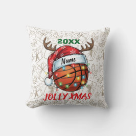 Cojín Decorativo Santa Hat Basketball Reindeer Christmas Fun Sport