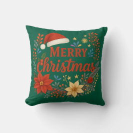 Cojín Decorativo Santa Hat Merry Christmas Throw Pillow