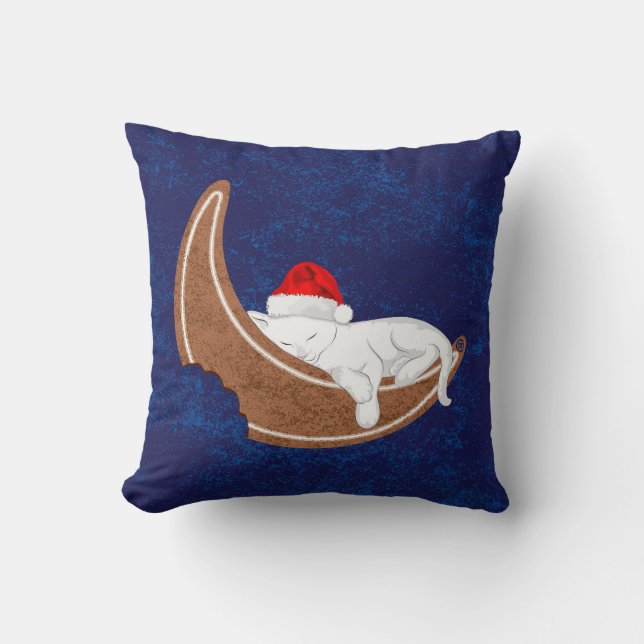 Cojín Decorativo Santa Kitty y la Luna de Gingerbread (Anverso)