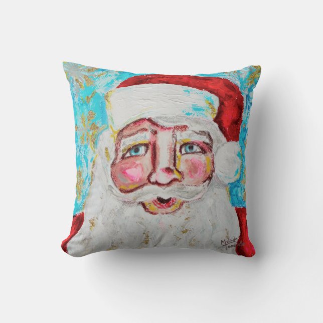 Cojín Decorativo Santa moderna de 16" x 16" (Anverso)