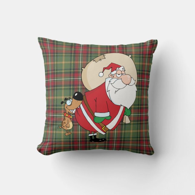 Cojín Decorativo santa mordiente de perro (Anverso)