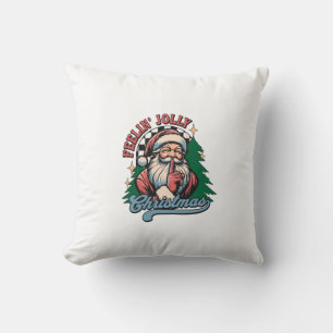 Cojín Decorativo Santa navideño sintiéndose alegre
