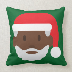 Cojín Decorativo santa negro claus emoji