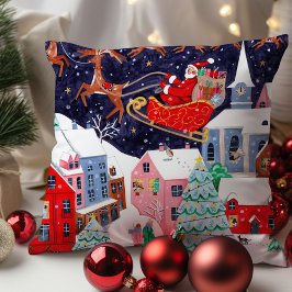 Cojín Decorativo Santa noche antes de los Navidades Aldea Nórdica