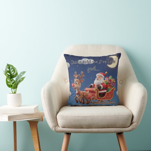 Cojín Decorativo Santa Rudolph Flying Sleigh Christmas (Silla)