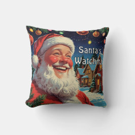 Cojín Decorativo Santa’s Watching – Vintage ‘90s Christmas