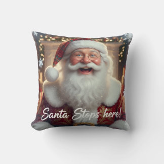 Cojín Decorativo ¡Santa se detiene aquí! 