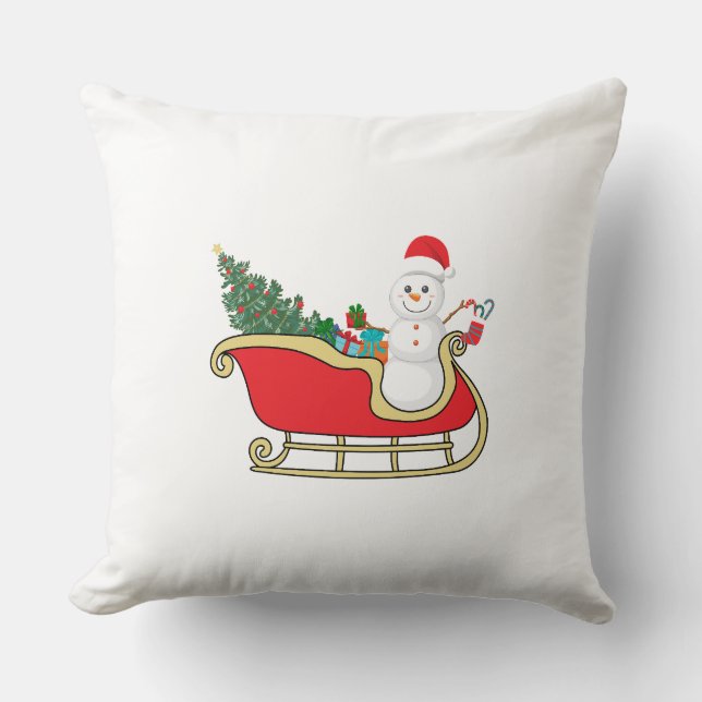 Cojín Decorativo Santa snowman distributing gifts (Anverso)