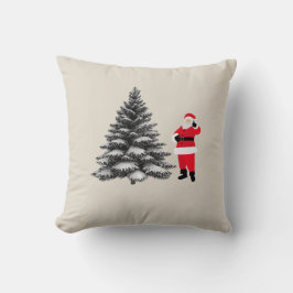 Cojín Decorativo Santa standing near pine tree