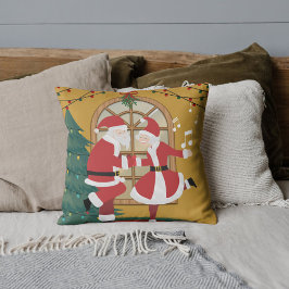 Cojín Decorativo Santa y la señora Claus bailan juntos Navidades im