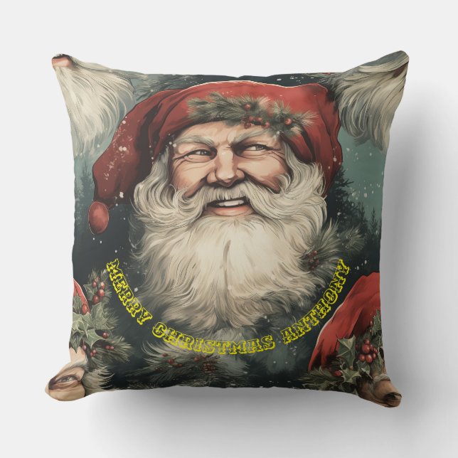 Cojín Decorativo Santa y mensaje (Anverso)