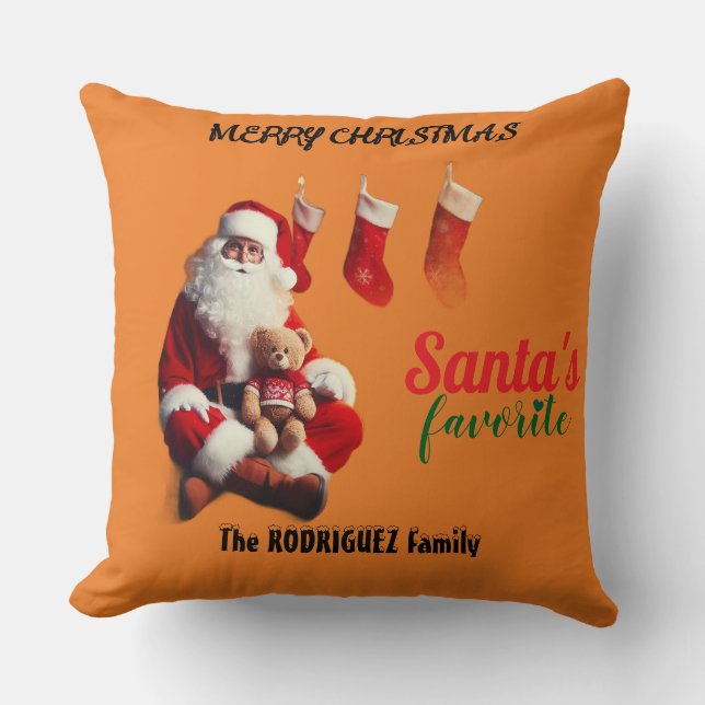 Cojín Decorativo Santa's Favorite Throw Pillow (Anverso)