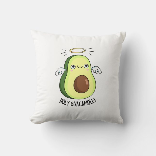 Cojín Decorativo Santo Guacamole Funny Goody Aguacado Pun (Anverso)