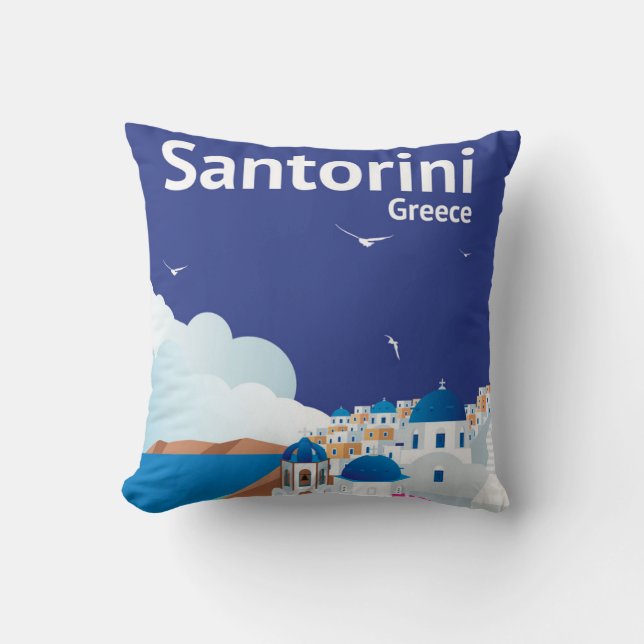 Cojín Decorativo Santorini Grecia (Anverso)