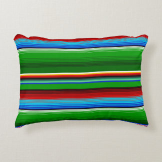 Cojín Decorativo Sarape mexicano azul verde