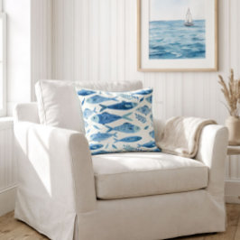 Cojín Decorativo Sardinas Azules Costeras