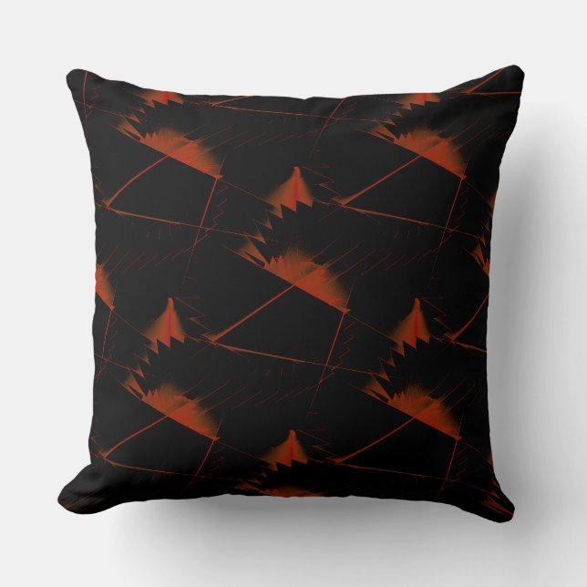 Cojín Decorativo Sas o zig zag sobre rojo intenso (Anverso)