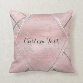 Cojín Decorativo Satin Pink & Silver Brillo Glamour Estilo de Diseñ