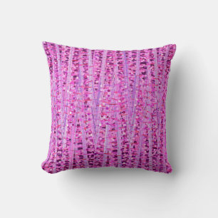 Cojín Decorativo Satin Stripes and Dots Resumen, Amethyst Purple