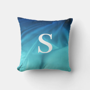 Cojín Decorativo Satina azul monogramo