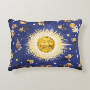 Cojín Decorativo Sátira política vintage del sistema solar de Nueva