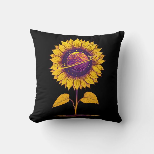 Cojín Decorativo Saturn Sunflower-balck (Anverso)