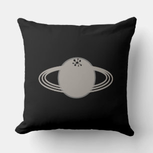 Cojín Decorativo Saturno con estilo moderno sobre negro