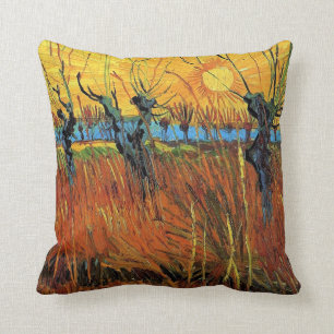 Cojín Decorativo Sausos al atardecer por Vincent van Gogh.