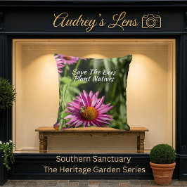 Cojín Decorativo Save The Bees Plant Natives Floral