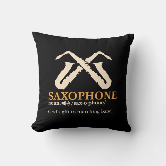 Cojín Decorativo Saxofón - Definición de saxofón (Anverso)