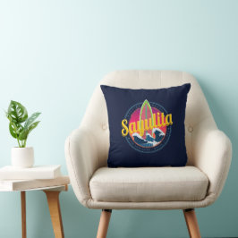 Cojín Decorativo Sayulita México Surfer Vintage Wave Sunset Bigwave