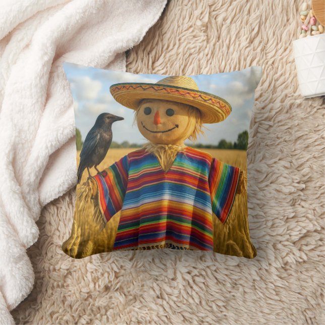 Cojín Decorativo Scarecrow Wearing a Sombrero and Poncho (Manta)