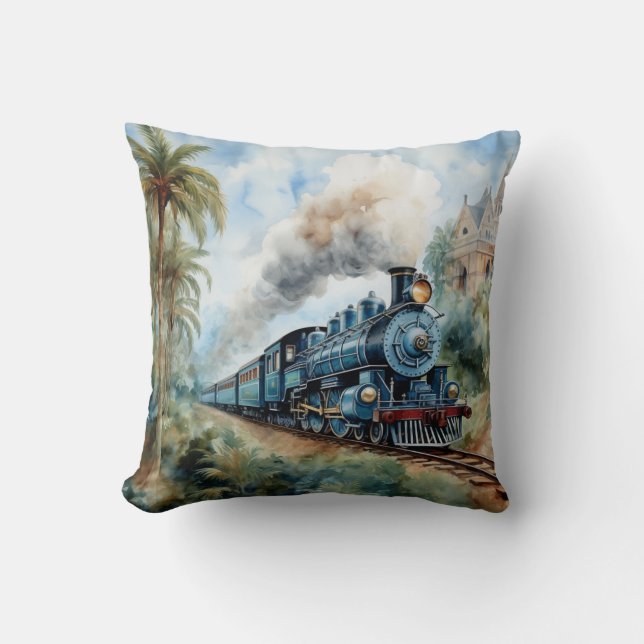 Cojín Decorativo Scenic Landscape a Victorian Train (Anverso)