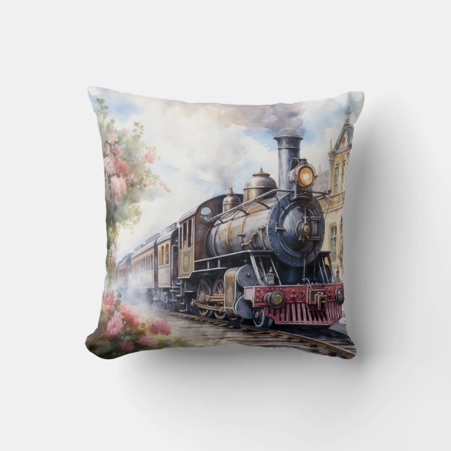 Cojín Decorativo Scenic Landscape a Victorian Train (Anverso)