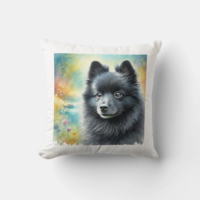 Cojín Decorativo Schipperke Serenity 030924AREF138 - Watercolor (Anverso)