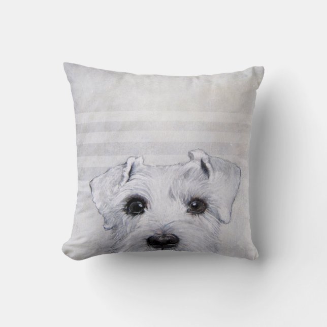 Cojín Decorativo schnauzer blanco (Anverso)