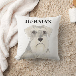 Cojín Decorativo Schnauzer blanco y gris inversible personalizado