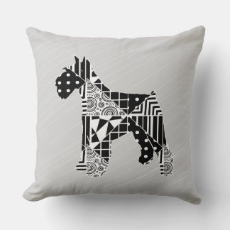 Cojín Decorativo Schnauzer en miniatura geométrica moderna