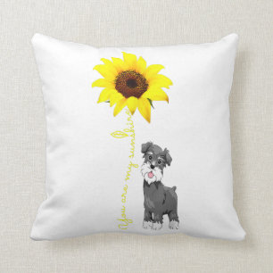 Cojín Decorativo Schnauzer es mi mamá Sunshine Sunflower Schnauzer