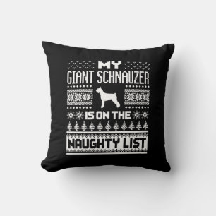 Cojín Decorativo schnauzer gigante en lista traviesa navidades feos