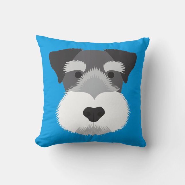 Cojín Decorativo Schnauzer miniatura azul (Anverso)