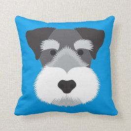 Cojín Decorativo Schnauzer miniatura azul