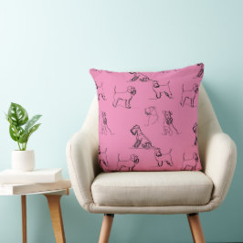 Cojín Decorativo Schnauzer Miniatura Rosa