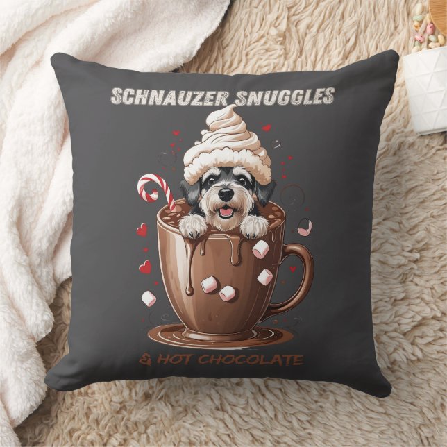 Cojín Decorativo Schnauzer Snuggles & Hot Chocolate (Manta)
